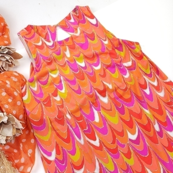 Trina Turk Orange Pink Sleeveless Gorgeous Back Dress Sz 0 - Picture 4 of 13